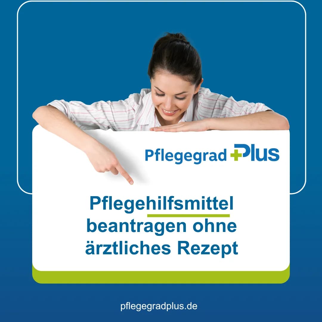 Pflegebedürftige Person beantragt Pflegehilfsmittel online ohne ärztliches Rezept – Pflegebox mit Hygieneprodukten auf dem Weg zur Lieferung