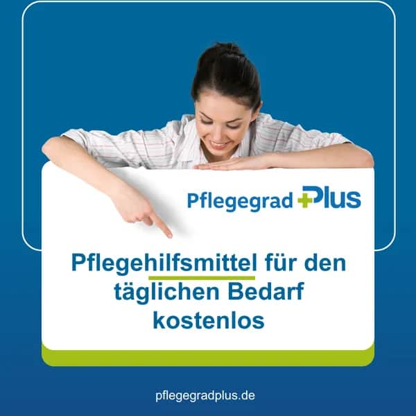 Pflegebedürftige Person verwendet täglich bereitgestellte Pflegehilfsmittel – Box mit Handschuhen, Masken und Desinfektion im häuslichen Umfeld